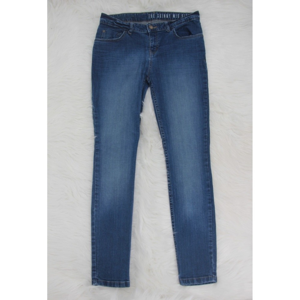 Cotton On Womens The Skinny Mid Rise Jeans Medium Blue Denim 8 Stretch Blnd 1052